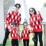 Stylish Pullover Parent-Child Sweater with Long Sleeve and Embroidery Accents