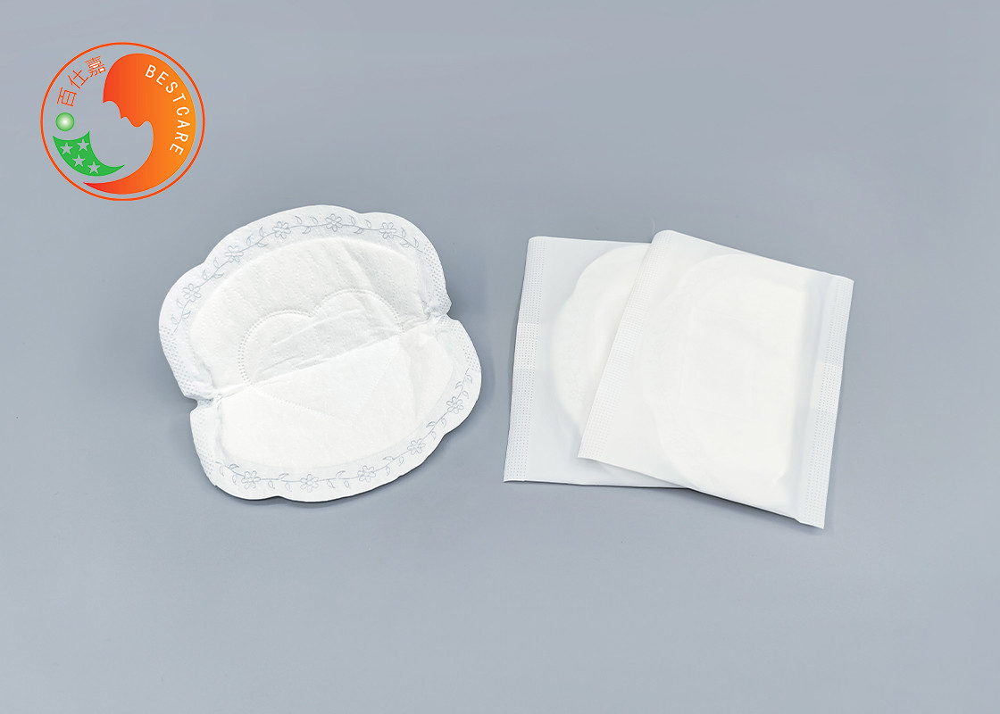 6 Layers Disposable Breast Pad Cellulose White Decorative Border Print LOGO