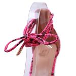 JBPU01 Beige OEM Womens Wedge Heeled Shoes Sexy Snake Printed