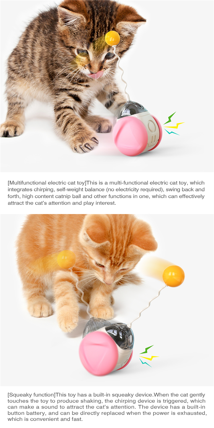 Interactive Catnip Cute Pet Toys Electric Automatic Rotating Tumbler Cat Toy
