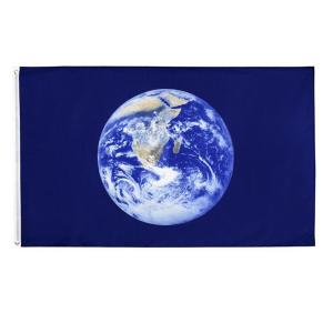 China 3x5ft Rectangle 110g Polyester Earth Flag With Brass Grommets wholesale