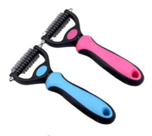 China 17.5*10.3cm Pet Grooming Brush ABS Stainless Steel Dog Knot Remover wholesale