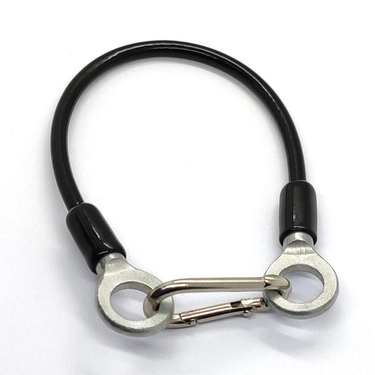 PVC Coated Wire Rope Sling With Snap Hook And Eyelets For Safety Hanger Wire