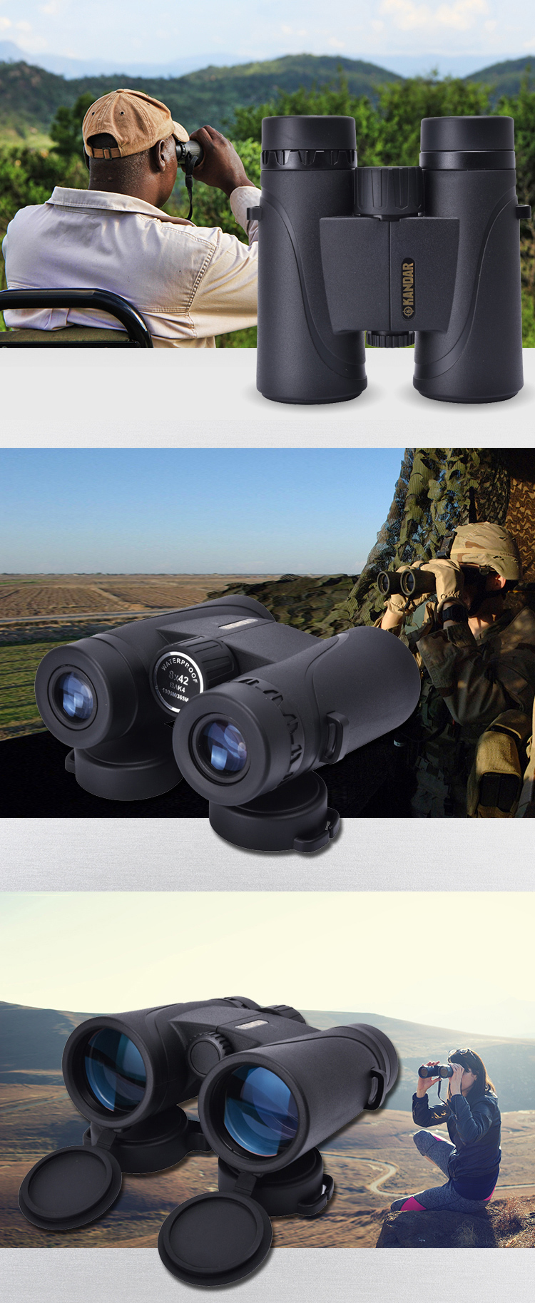 2017 Portable Telescope with 3m Close Focus and Bak4 Prism 8X42 Compact Binocular