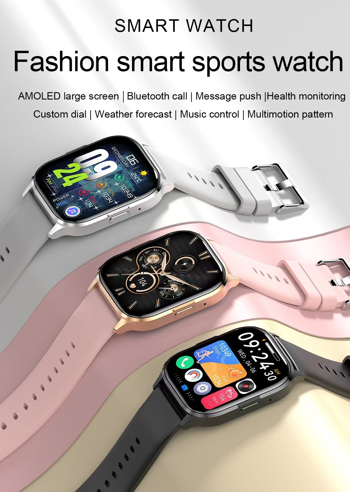 Amoled Screen Men Smart Watch HK21 2.01 inch BT Calling Smartwatch With Weather Forecast