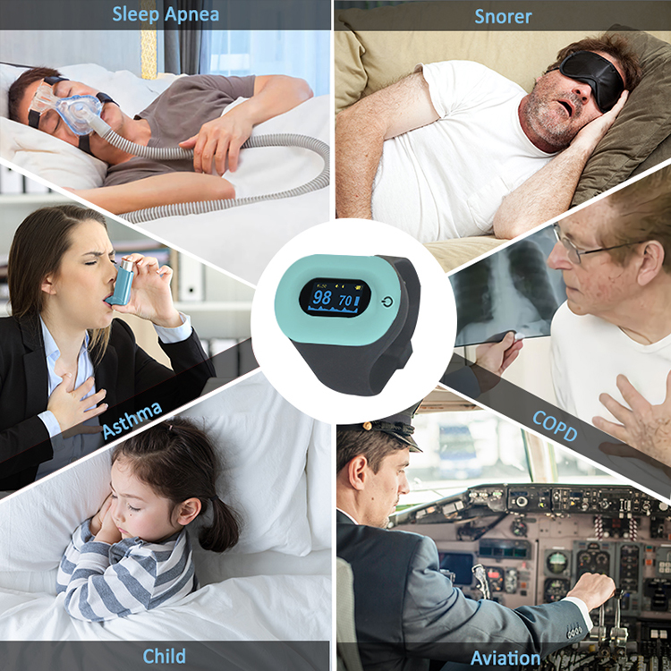 Handy Heart Rate Meter Home Medical Pediatric Sleep Apnea Monitoring Oximeter