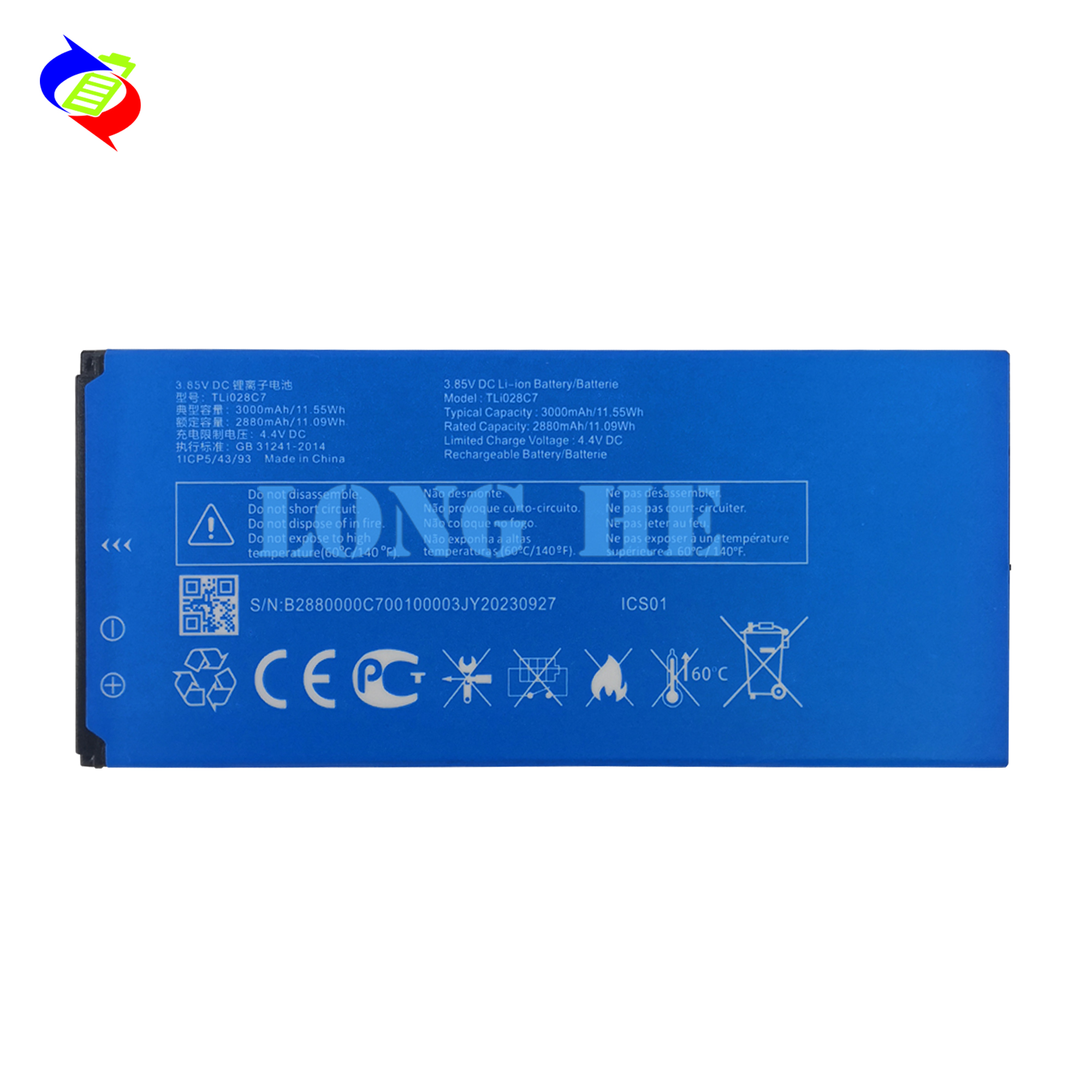 3000mAh Replacement Battery For alcatel TCL A3 A509DL TLi028C7 Rechargeable Batteries