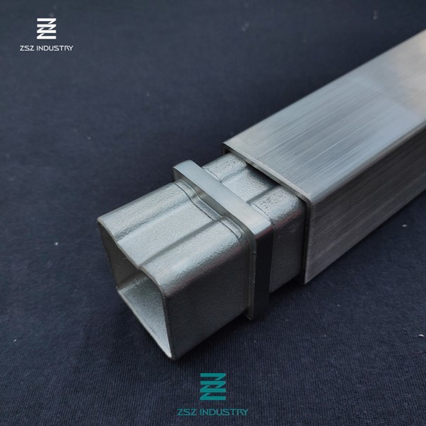 Stainless Steel Square Baluster Connectors , Stair Rail Connectors 40x40x2.0mm