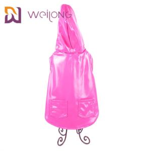 China Customized Pink PU Leather Lightweight Waterproof Dog Coat Xl Dog Raincoat wholesale