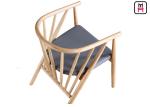 Upholstered Ash Chair Vertical Wood Restaurant Chairs Leather Seats Modern