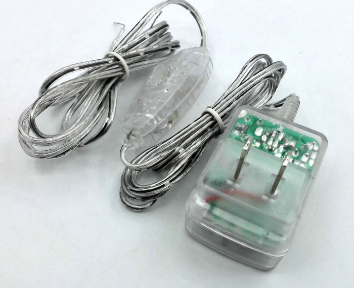 Transparency adapter 12V 1A 24V 0.5A 5V 1A 5v 2a lucency case with 304 switch on DC cable