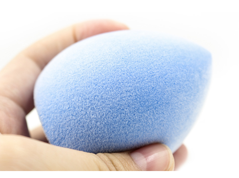 Blue Face Makeup Sponge Puff Facial Cosmetic Concealer Cream Foundation Powder Blender Puff Set Egg Stand Holder Box