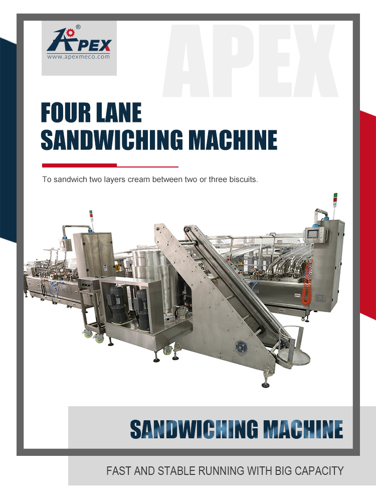 Industrial Filling Chocolate / Biscuit Sandwiching Machine Automatic