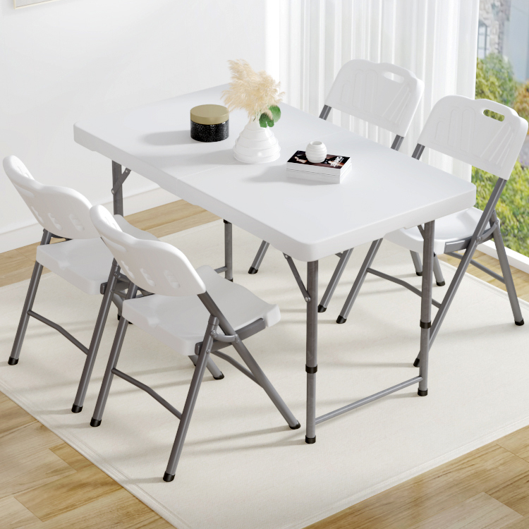 Foldable Outdoor HDPE Plastic Metal Adjustable Party Event Picnic Dining Table for Camping