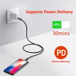 Data Sync Head Nylon Braided Usb C Quick Charge Cable