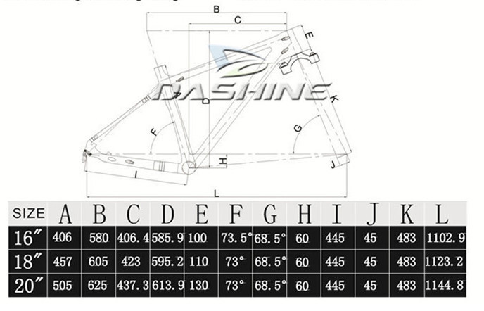 Lightweight Foldable 58cm Full Carbon Fat Bike Frame