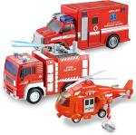 Battery-Free Friction Toy Toddler Truck Fire Engine Emergency Vehicle for Kids