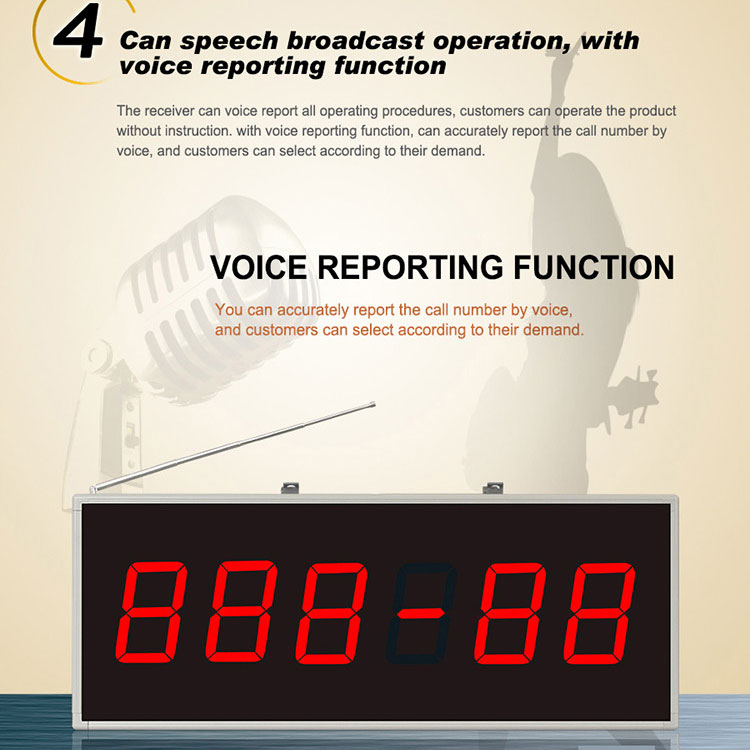 Restaurant remote wireless calling system big double side led screen receiver