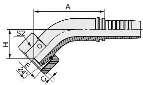 20541 Series 45 Degree Metric Female 24 Degree Cone O-Ring Parker