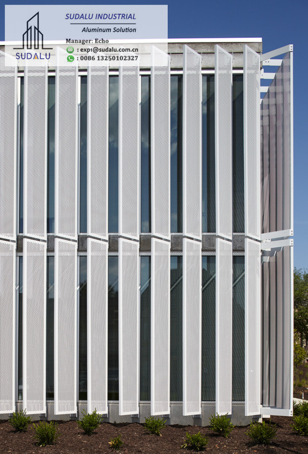 SUDALU PVDF OEM Design Aluminum Facade Cladding Panel for Outdoor Decoration Metal Perforated Panel
