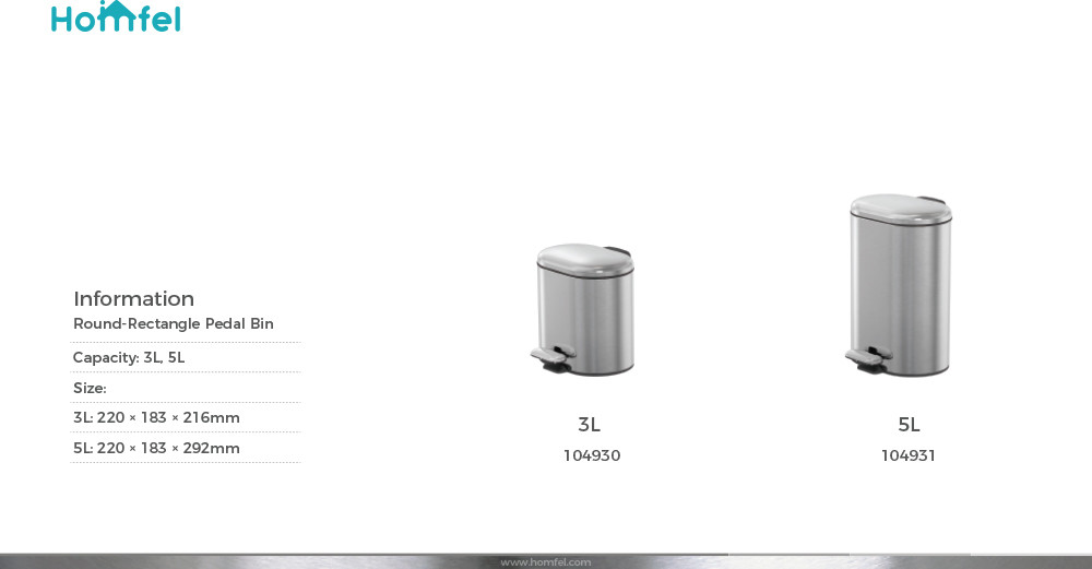 rounded rectangle trash can Stainless Steel Rolling Cover Step Pedal Trash Bin for kitche bathroom Office 6L 12L 30L 50L
