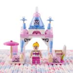ABS colorful city model princess house dream girls pink castle building blocks