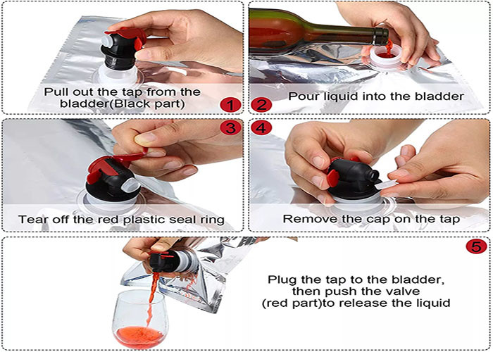 Spout Bags 10L Liquid Bag In Box With Spigot For Water Juice Liquid Beverage Wine