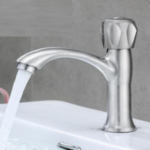 China SUS304 Stainless Steel Single Basin Faucet Cold Only In Chrome wholesale