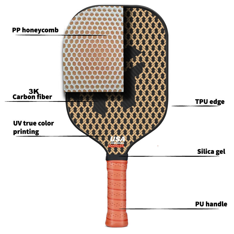 3K Carbon Fiber Pickleball Paddle , Competition Pickleball Paddle Custom