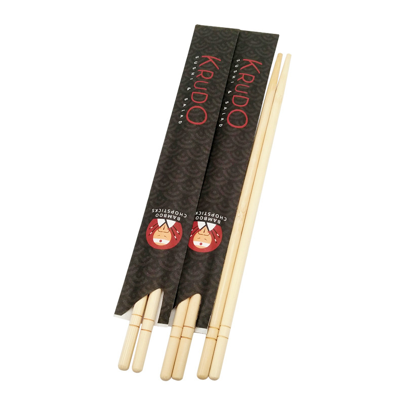 Chopsticks With Logo Plastic Packing Round Bamboo Chopsticks