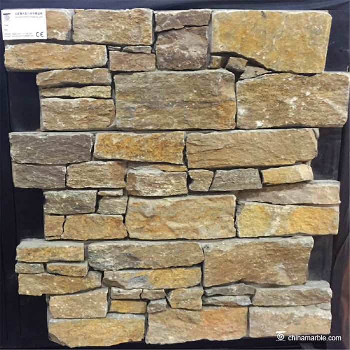 Natural stone Ledgestone Exterior Stone With Concrete Back , Stone Cladding Panels