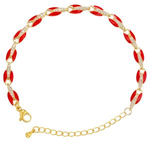 China Geometric 18K Gold Bracelet Zircon Drip Oil DIY Chain Link Bracelet wholesale