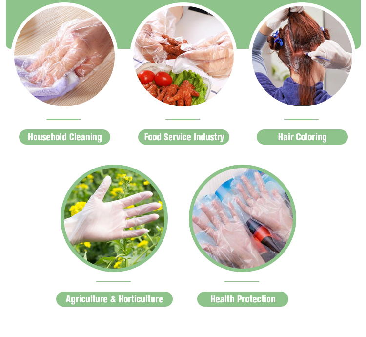 Thick HDPE Clear Plastic Polythene Disposable Food Service Gloves Kitchen Waterproof Household