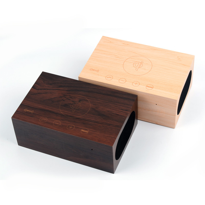 Multi-function Bluetooth Speaker : wireless charger + clock+thermometer +handfree call + NFC