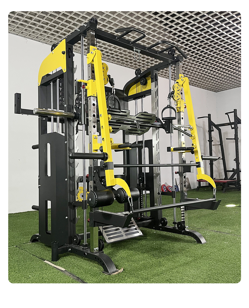 Factory Price Bodybuilding Cable Cross Multifunctional Power Cage Squat Rack Workout Training Smith Machine