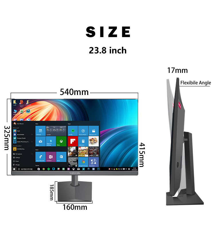 School Office Desktop Computer 27 inch Core i7 All-in-One Gaming PC with Built-in Table