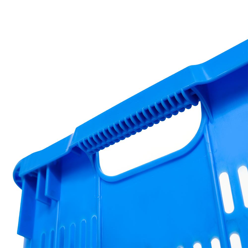 Mesh Style PP Vegetable Fruit Nestable Basket Plastic Turnover Crate with Customized Logo
