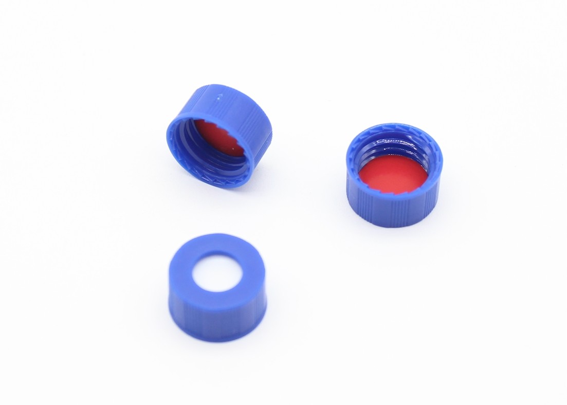 9mm Plastic Screw Caps PP Material Blue Color For Chromatographic Bottle