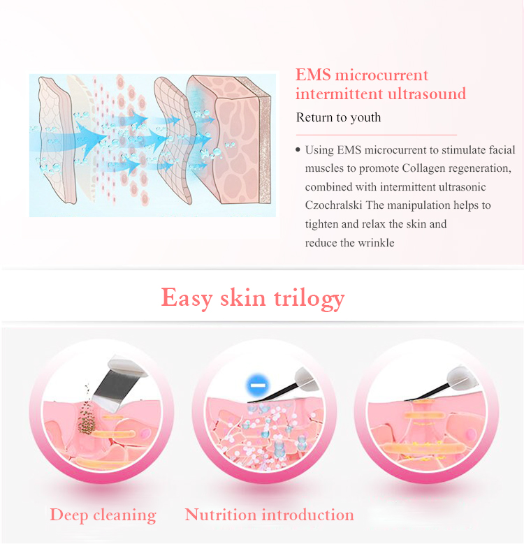 Black Multifunction Beauty Device Skin Scrubber ABS And Stainless Steel Material