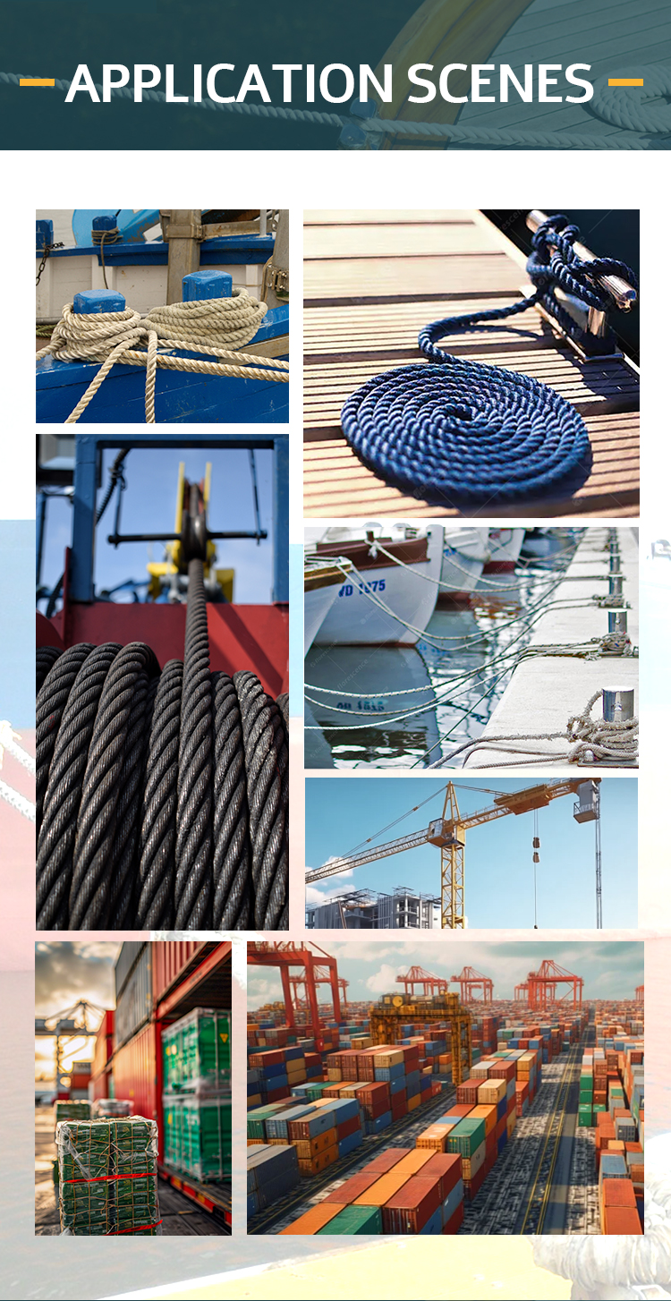 Wholesale 18mm 20mm 24mm 3 Strand Nylon Polyamide Twisted Mooring Rope Hot Sale