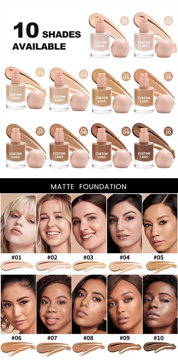 Customizable Lightweight Long-Lasting Foundation Makeup Full Coverage Natural Waterproof Oil Control Chemical Custom Logo Cream