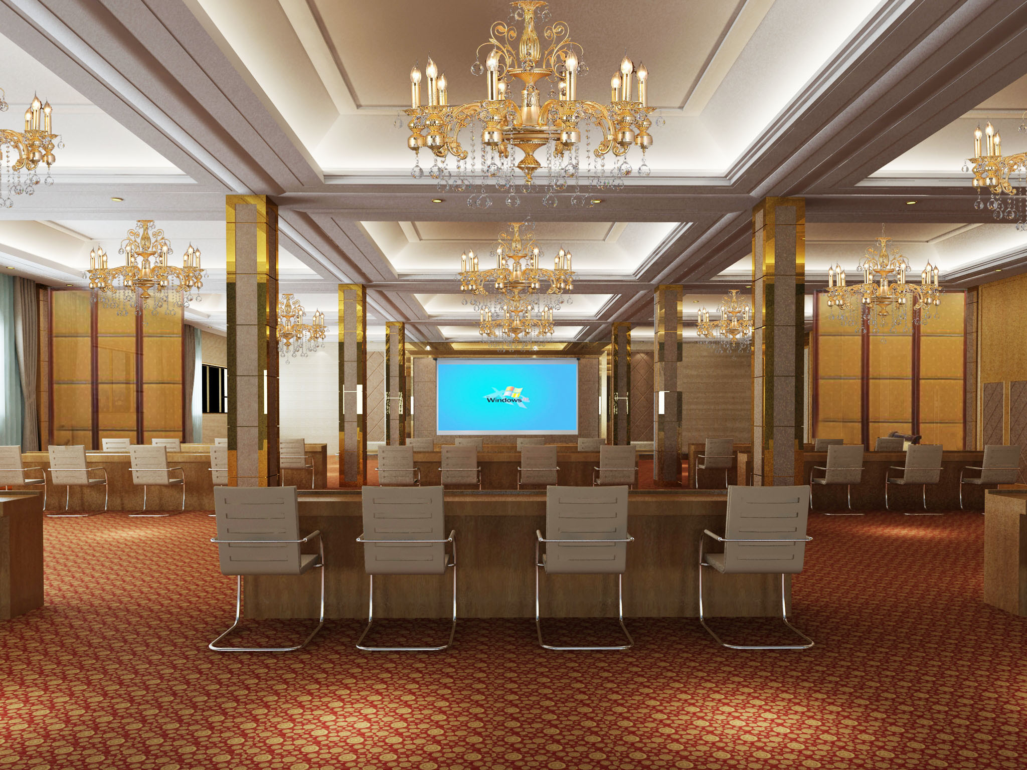 MDF + Aluminum Sound Proofing Movable Folding Internal Doors for Banquet Hall