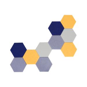 China PET Sound Absorbing Sound Hexagonal Acoustic Panels 14x12x0.5 Inches wholesale