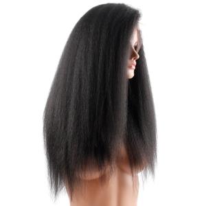 China Raw Virgin Hair Front Lace Human Hair Wigs Yaki Kinky Straight Smooth And Luster wholesale