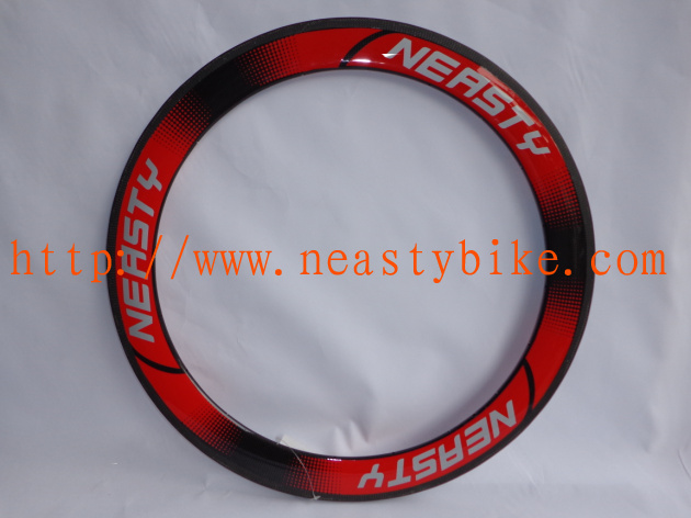 Road carbon rim,Full Carbon rims;60mm Tubular/clincherT700C red Rims