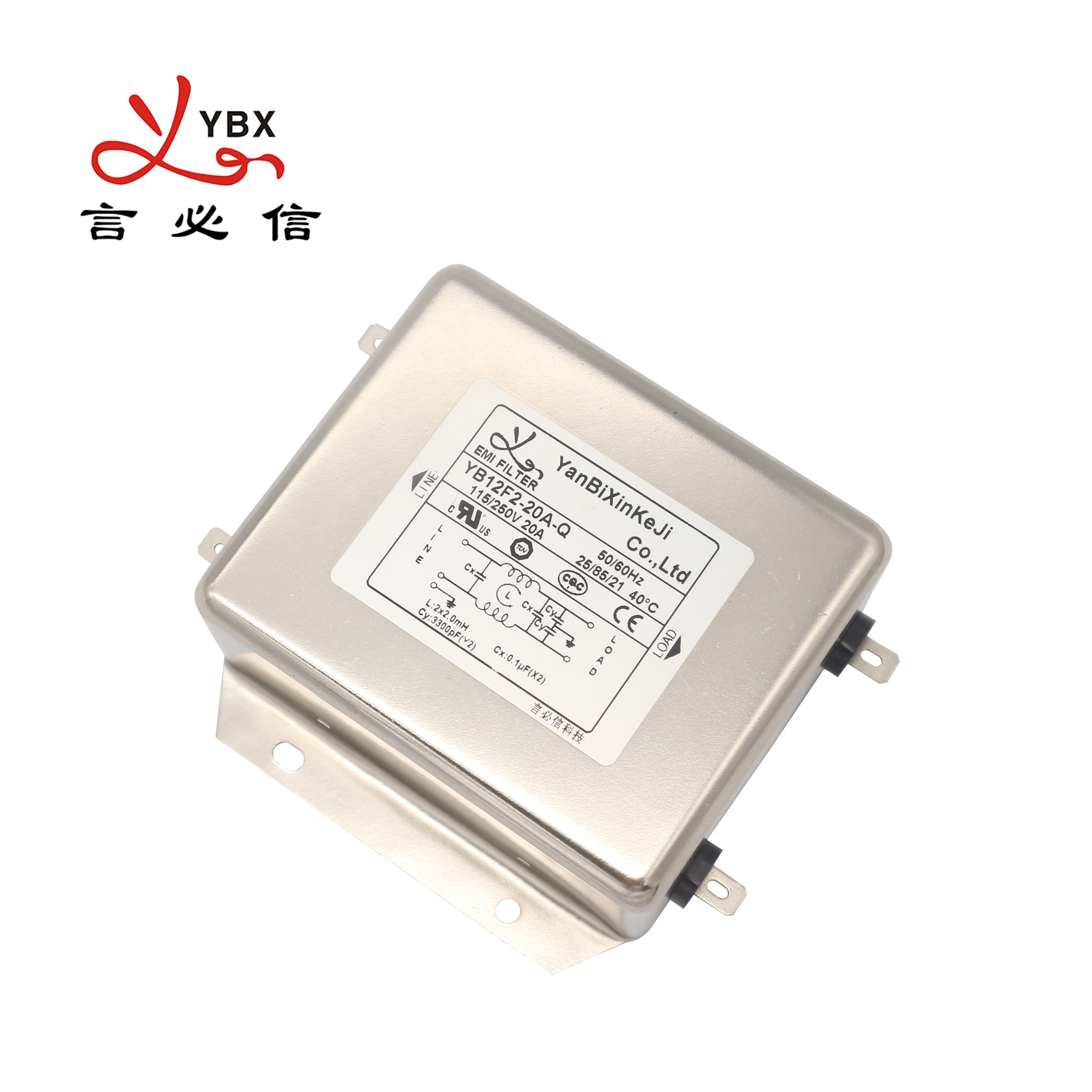 20A AC Power Noise Filter Single Phase Low Pass EMI Filter For Electronic Equipment