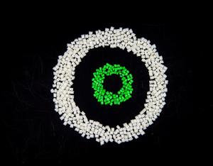 China Green RPET Pellets 1.10mg/Kg Iron Content 1.30% Diethylene Glycol Content wholesale
