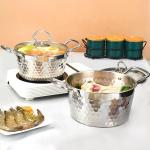 Silver Kitchen Sauce Pans Stainless Steel 304 With Glass Lid