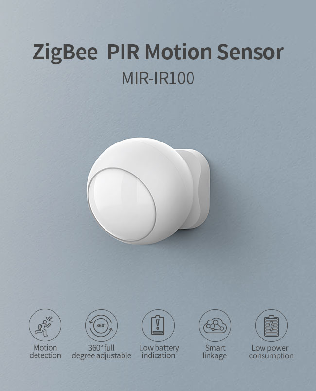 Intelligent Zigbee PIR Motion Sensor Tuya Passive Infrared Motion Sensor 90 Degree Detection