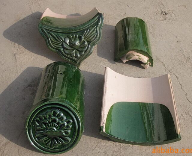 Dark Green Asian Style Roof Tiles Perfect for Antique Building Materials in Garden Buildings